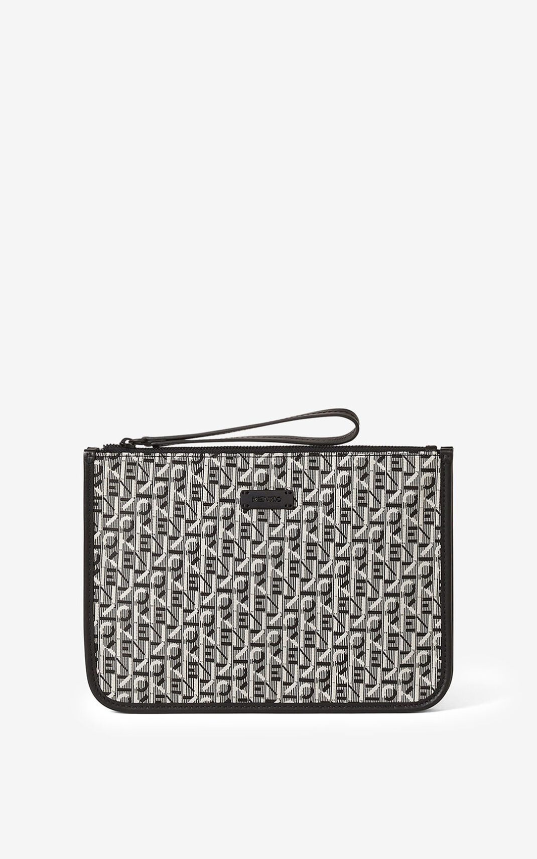 Kenzo Jacquard Courier Clutch Dame - Grå DK-723504